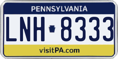 PA license plate LNH8333