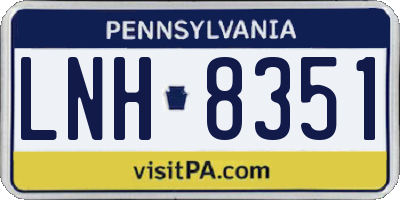 PA license plate LNH8351