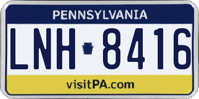 PA license plate LNH8416