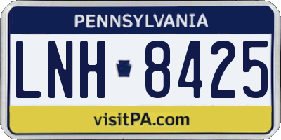 PA license plate LNH8425