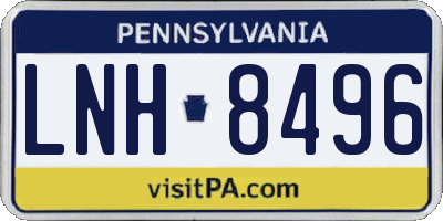 PA license plate LNH8496