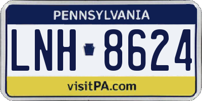 PA license plate LNH8624
