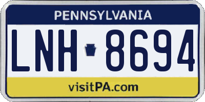 PA license plate LNH8694