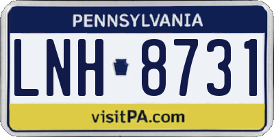 PA license plate LNH8731