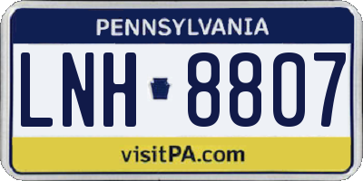 PA license plate LNH8807