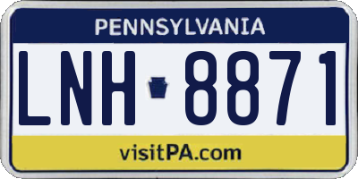 PA license plate LNH8871