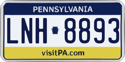 PA license plate LNH8893