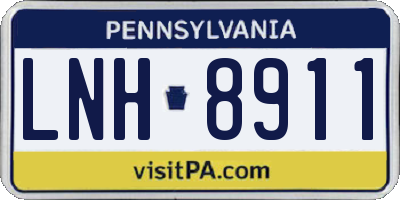 PA license plate LNH8911