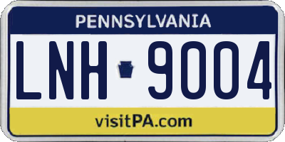 PA license plate LNH9004