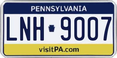 PA license plate LNH9007