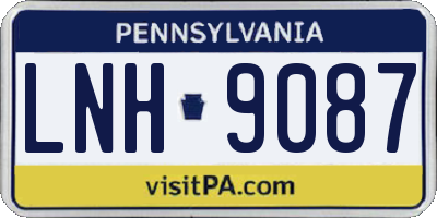 PA license plate LNH9087