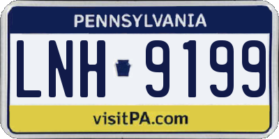 PA license plate LNH9199