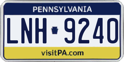 PA license plate LNH9240