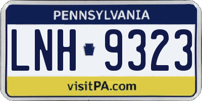 PA license plate LNH9323
