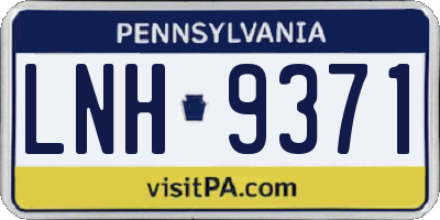 PA license plate LNH9371