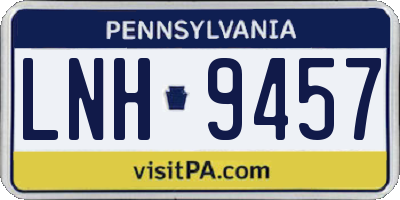 PA license plate LNH9457