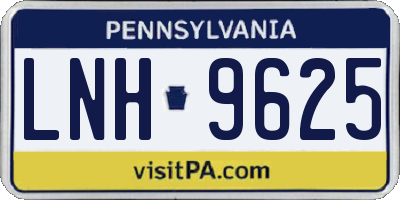 PA license plate LNH9625