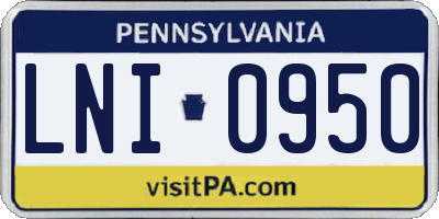 PA license plate LNI0950