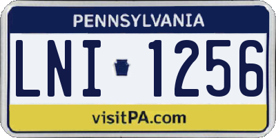PA license plate LNI1256