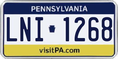 PA license plate LNI1268