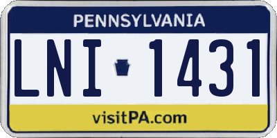 PA license plate LNI1431