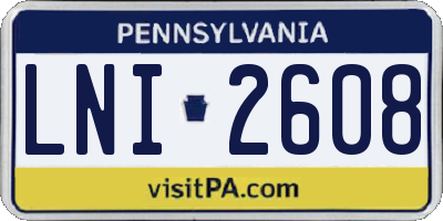 PA license plate LNI2608