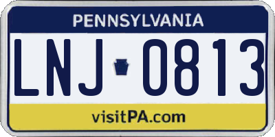 PA license plate LNJ0813