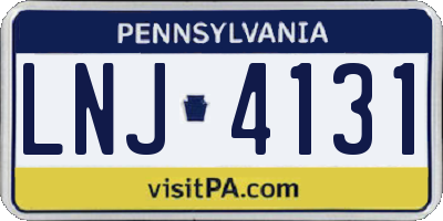 PA license plate LNJ4131