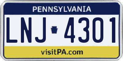 PA license plate LNJ4301