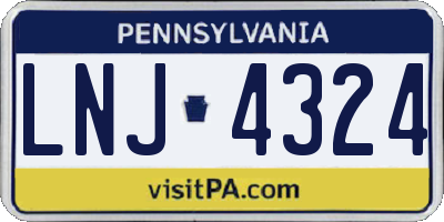 PA license plate LNJ4324