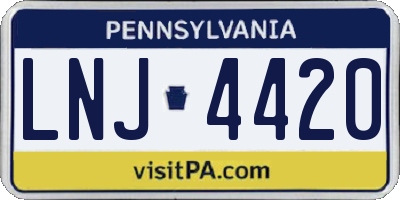 PA license plate LNJ4420