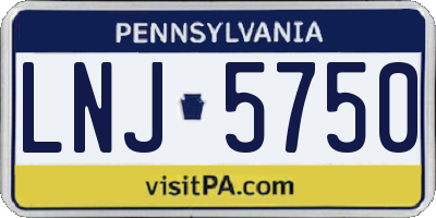 PA license plate LNJ5750