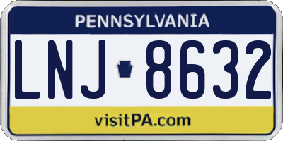 PA license plate LNJ8632