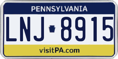 PA license plate LNJ8915
