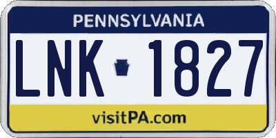 PA license plate LNK1827