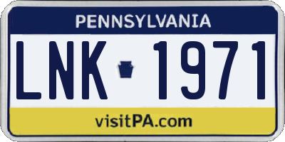 PA license plate LNK1971