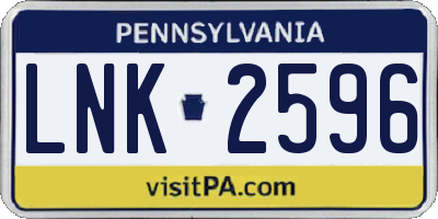 PA license plate LNK2596