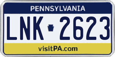 PA license plate LNK2623