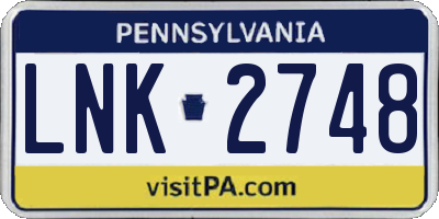 PA license plate LNK2748