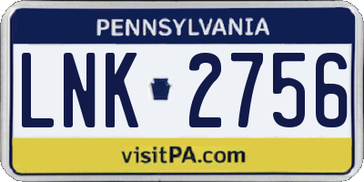 PA license plate LNK2756
