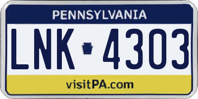PA license plate LNK4303