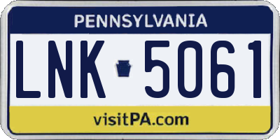 PA license plate LNK5061
