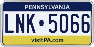 PA license plate LNK5066
