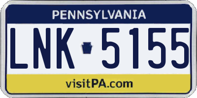 PA license plate LNK5155