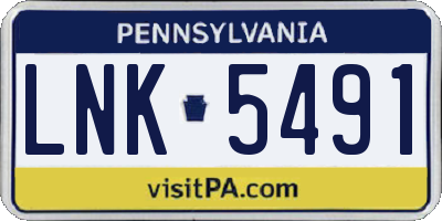 PA license plate LNK5491