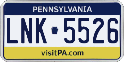 PA license plate LNK5526