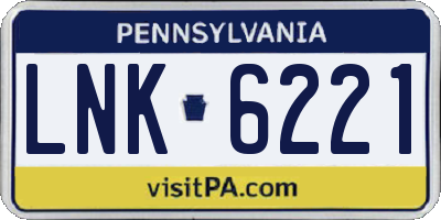 PA license plate LNK6221