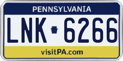 PA license plate LNK6266