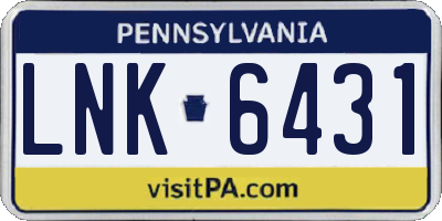 PA license plate LNK6431