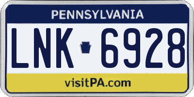 PA license plate LNK6928